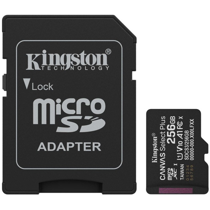 Kingston 256GB microSDXC Canvas Select Plus Gen3 150MB/s A1 Card + Adapter
