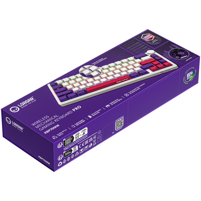 LORGAR Gaming Keyboard KBP70MW Pro Wireless 65% White RU