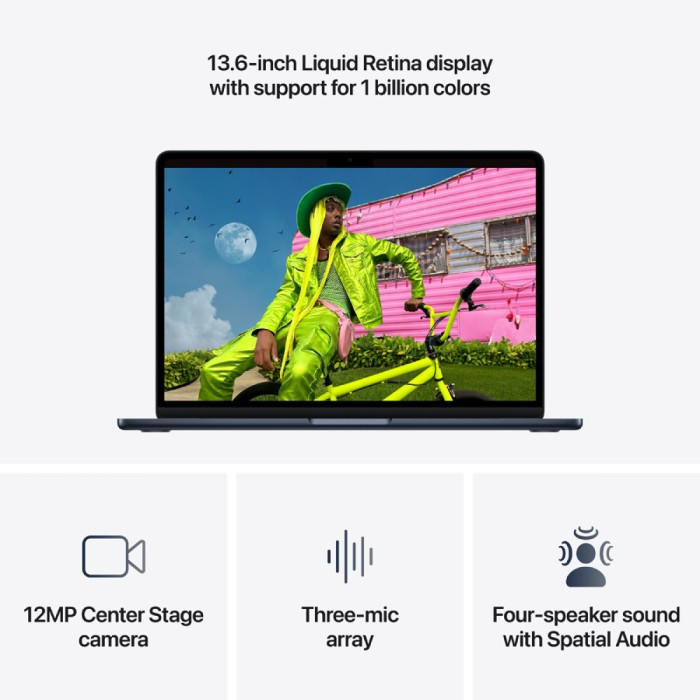 13-inch MacBook Air: Apple M5 chip with 10-core CPU and 10-core GPU, 16GB, 1TB SSD - Midnight,Model A3449