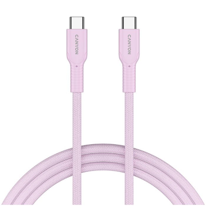 CANYON cable OnWire 60CL C-C 60W COLOR Braided 1m Pink