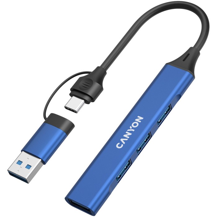CANYON hub DS-02 4in1 USB-A/C Blue