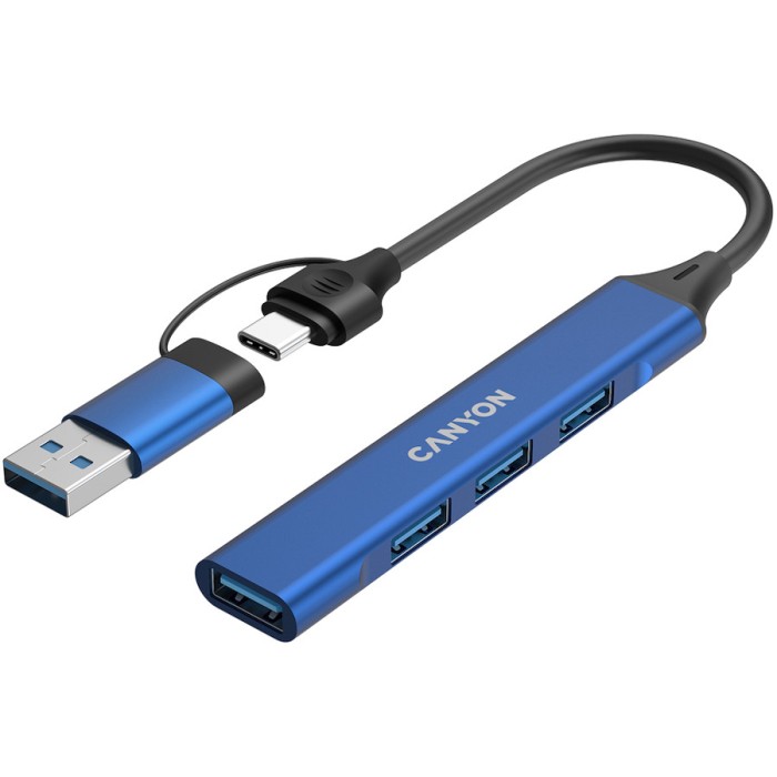 CANYON hub DS-02 4in1 USB-A/C Blue