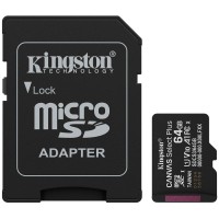 Kingston 64GB microSDXC Canvas Select Plus Gen3 100MB/s A1 Card + Adapter
