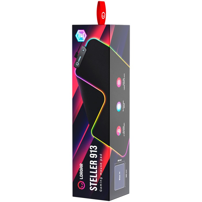 LORGAR Gaming Mouse Pad Steller 913 RGB Black