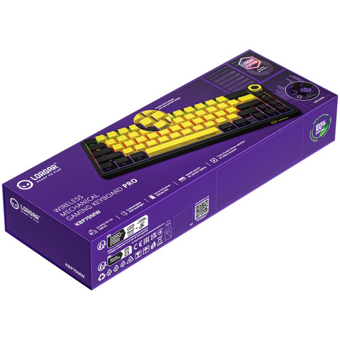 LORGAR Gaming Keyboard KBP70MW Pro Wireless 65% Yellow RU