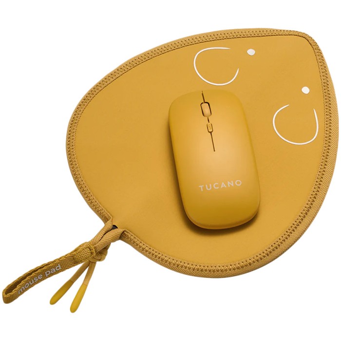 TUCANO TOPO Mouse Pad with Wireless Mouse, Yellow