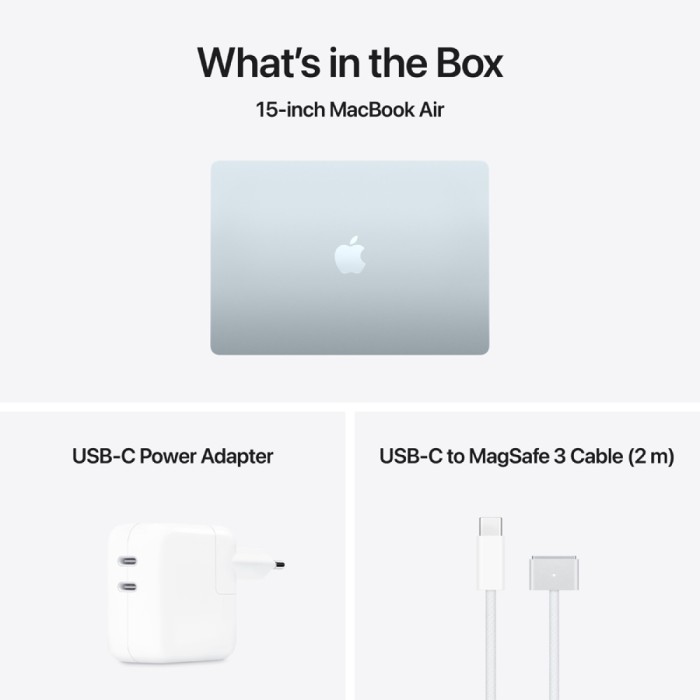 15-inch MacBook Air: Apple M5 chip with 10-core CPU and 10-core GPU, 16GB, 512GB SSD - Sky Blue,Model A3448