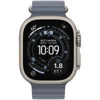 49mm Anchor Blue Ocean Band - Natural Titanium Finish