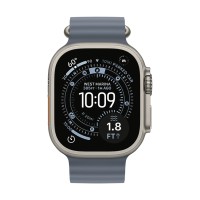 49mm Anchor Blue Ocean Band - Natural Titanium Finish