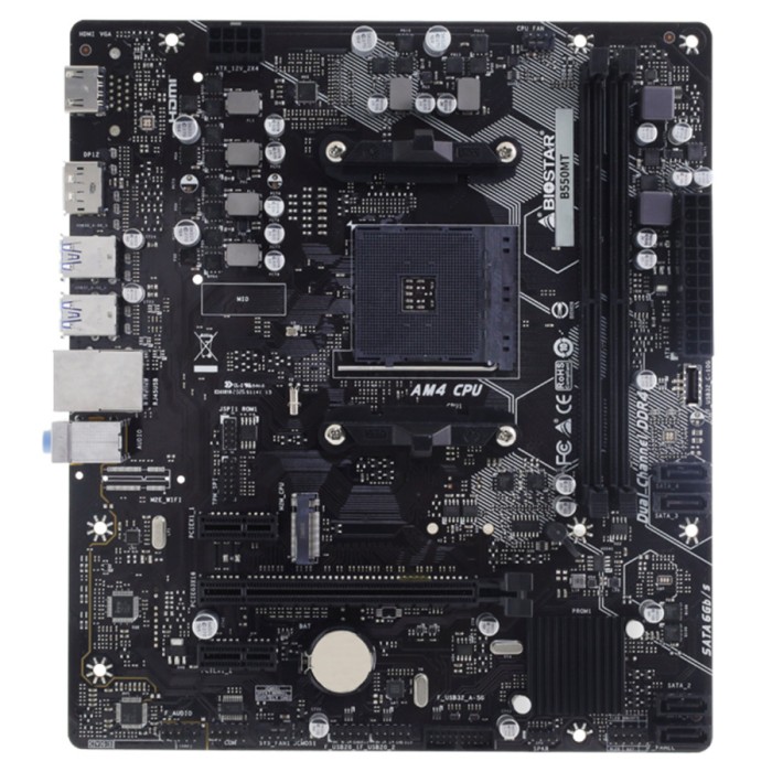 BIOSTAR MB AM4 B550 2 x DDR4 4 x SATA III 1 x M.2 1 x DP Port 1 x HDMI Port 1 x LAN port Micro ATX