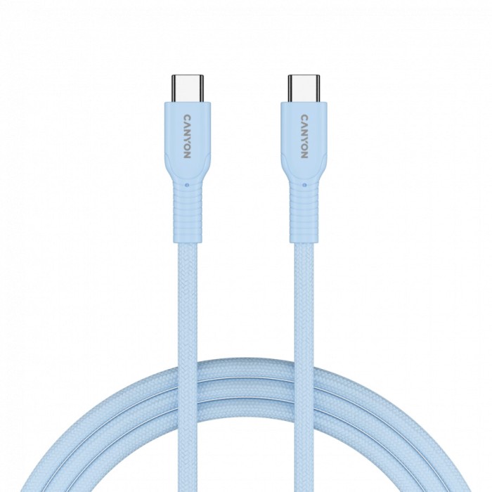 CANYON cable OnWire 60CL C-C 60W COLOR Braided 1m Light Blue