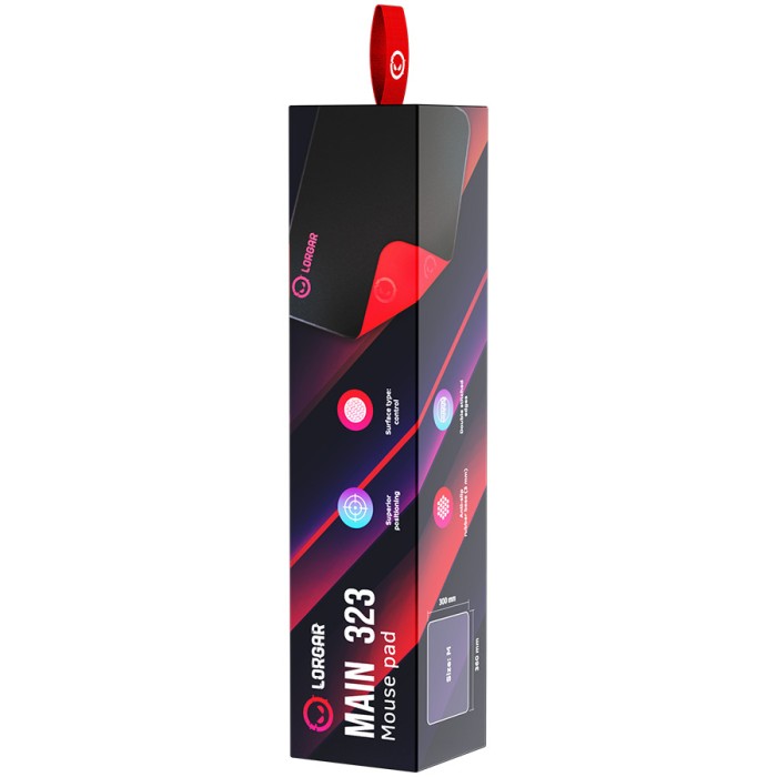 LORGAR Gaming Mouse Pad Main 323 Control Black/Red