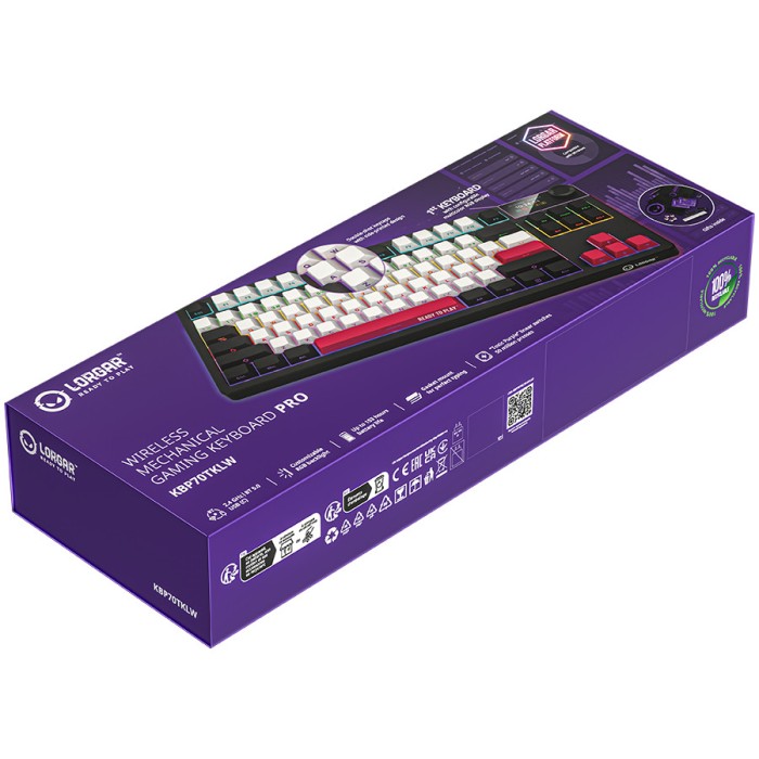 LORGAR Gaming Keyboard KBP70TKLW Pro Wireless Black RU