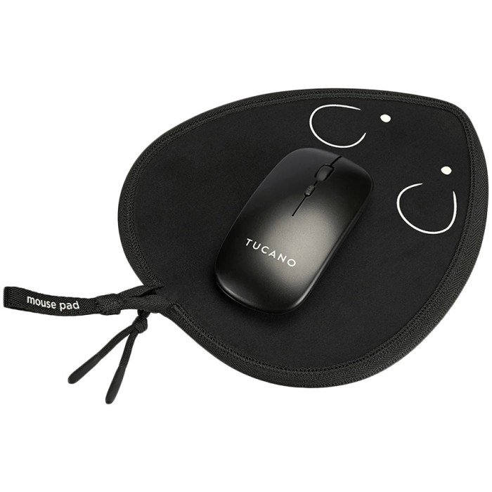 TUCANO TOPO Mouse Pad with Wireless Mouse, Black